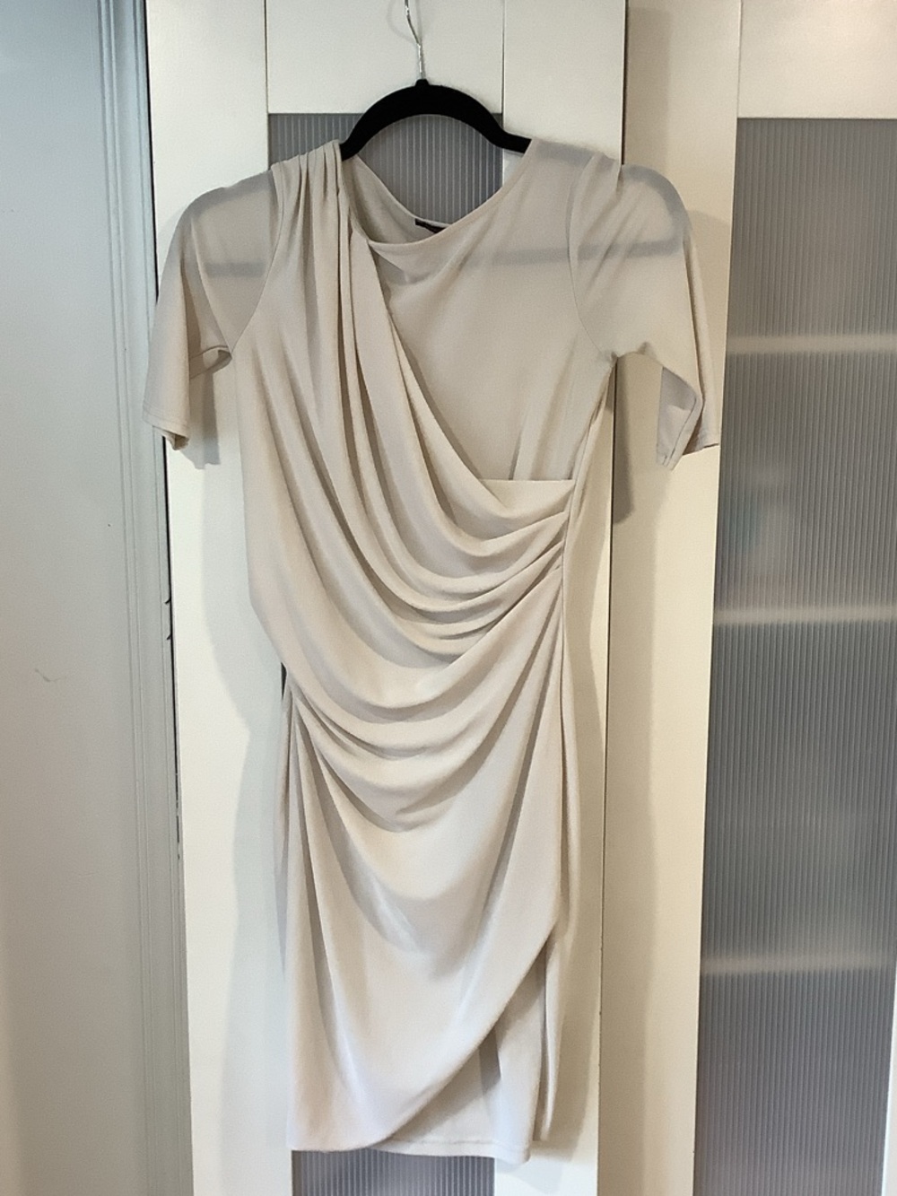 River Island Cream Draped Mini Dress